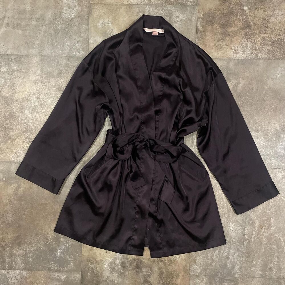 victorias secret vintage y2k 2005 long sleeve eggplant purple robe one size